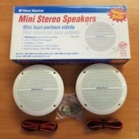West Marine 4" Pair Mini Stereo Speakers - White Flush Mount 1193002 WM-4000