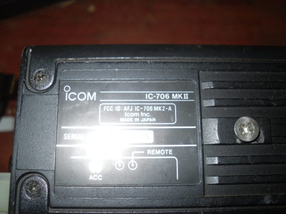 Icom IC-706 MKII HF VHF Transceiver w/Removable Front Faceplate
