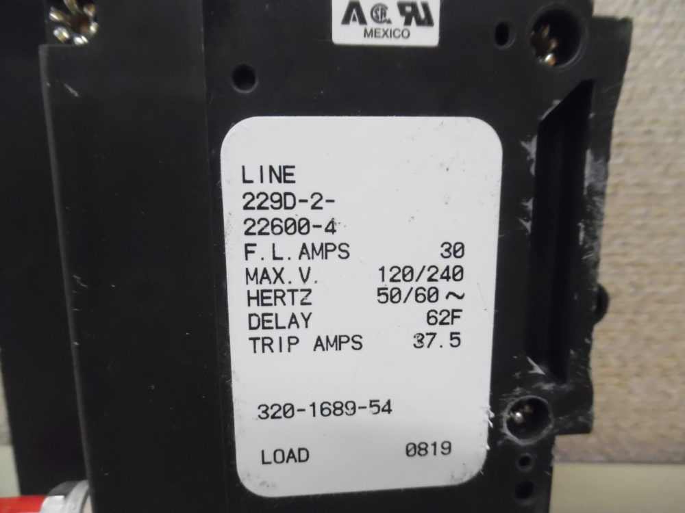 Airpax 229D2226004 30 Amp 2Pole Circuit Breaker Max Marine
