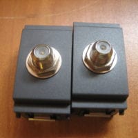 Vimar Idea 1 Port F Type Coaxial Cable Coupler Wall Plate Insert -- Set of 2 - Free Shipping