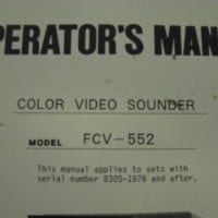 Furuno Color Video Sounder FCV-552 Operator's Manual