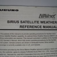 Furuno NAVnet Sirius Satellite Weather Reference Manual-Free Shipping