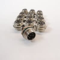 7 Pin Chassis Mount Threaded Circle Solder Connectors - LOT OF 13