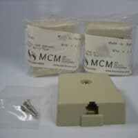 Newark MCM 36-100 Ivory 4 Wire Jack Assembly RJ-11 - LOT of 3 - NEW OLD STOCK