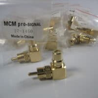 Newark MCM 27-1450 Gold Plated RCA Right Angle Audio Adapter - LOT of 16 - NEW