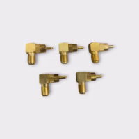 Gold F-Female to RCA Right Angle Connector (Lot of 5) - New Old Stock - Free Shipping