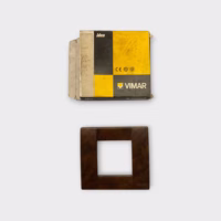 Vimar idea 17092.55 Walnut Wood Color Classic Cover Plate for 1-2 Modules - NOS