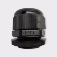 Generic 1" NPT Black Nylon Cable Gland Cord Grip Strain Relief 4-Pack - NOS
