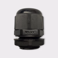 Generic 3/4" NPT Black Nylon Cable Gland Cord Grip Strain Relief 6-Pack - NOS