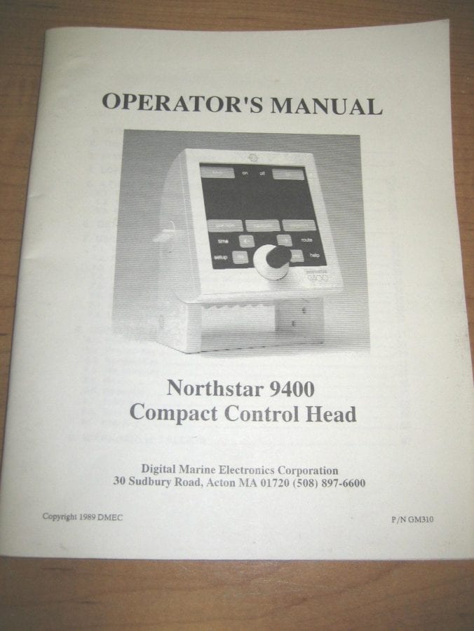 Northstar 9400 Compact Control Head Operator's Manual 1989 Max Marine