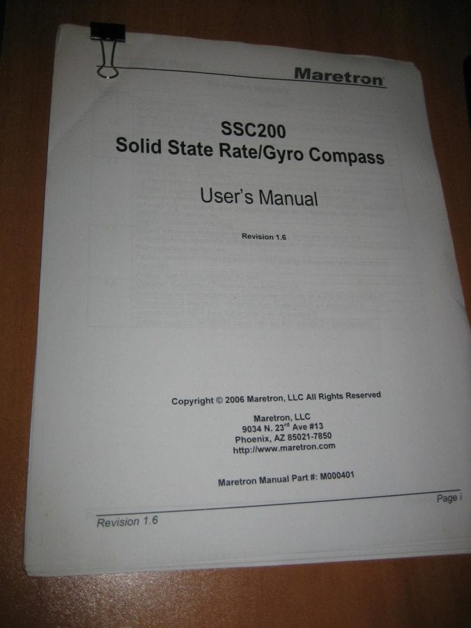 Maretron SSC200 Solid State Rate/ Gyro Compass User's Manual - Max ...